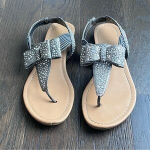 Material Girl Rhinestone Bling Bow Sandals